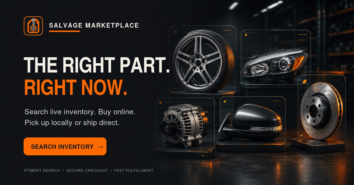 Salvage marketplace search and inventory interface